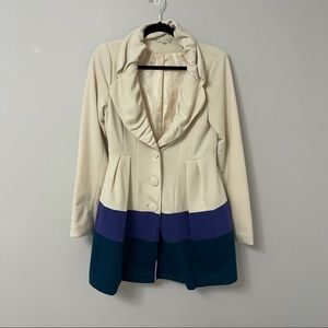 By Stella color block button up lined coat